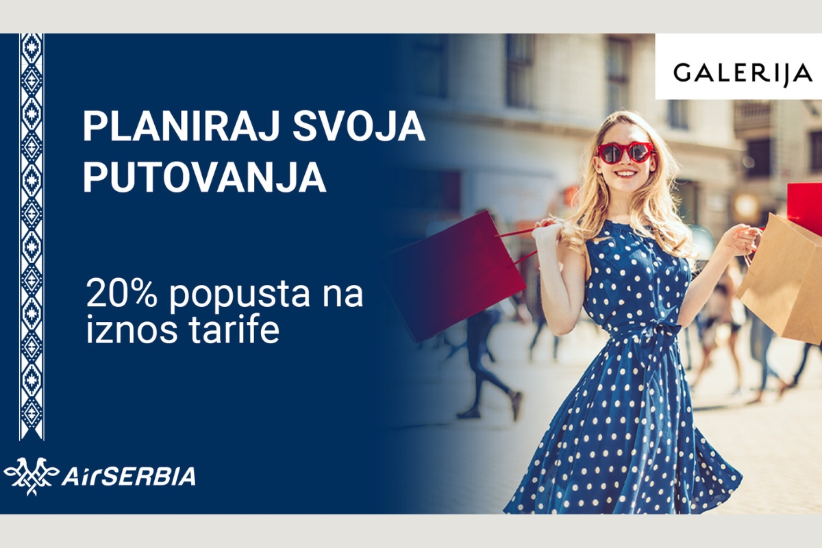 Er Srbija promocija: 20% popusta na avio-karte u TC Galerija